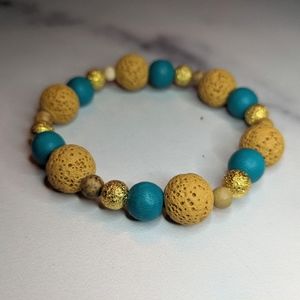 Handcrafted lava stone bracelet